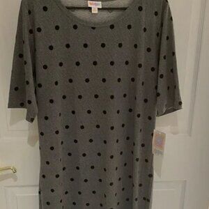 LuLaRoe Julia dress polka dot black gray NWT 3x